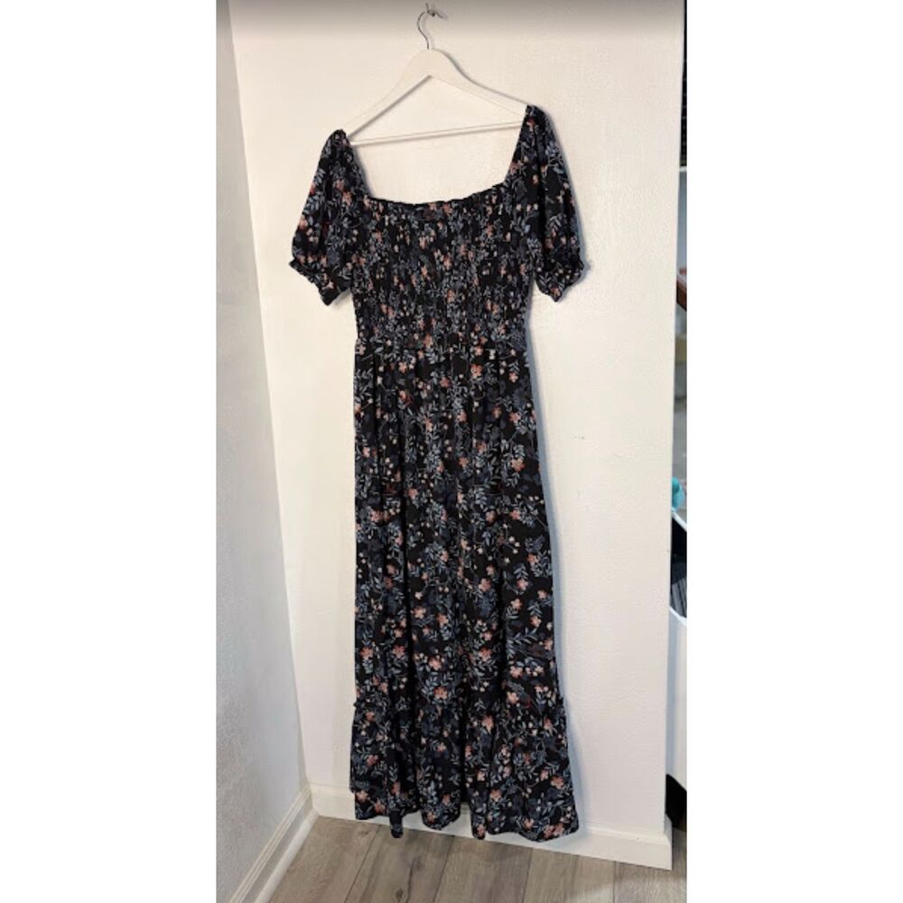 Baltic Born Smocked Maxi Dress Navy Floral XL - Picture 2 of 9